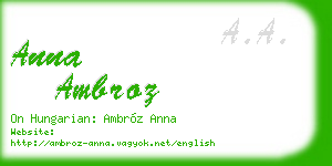 anna ambroz business card