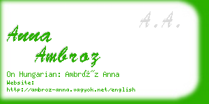anna ambroz business card